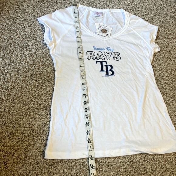 NWT MLB Genuine Merchandise Tampa Bay Rays T-Shirt Womens Size L Baseball Studs - Picture 10 of 10